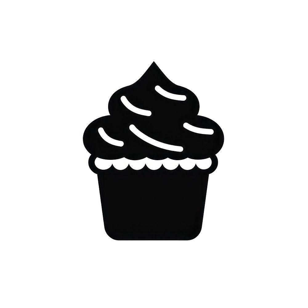 Cupcakelogo icon dessert cream black.