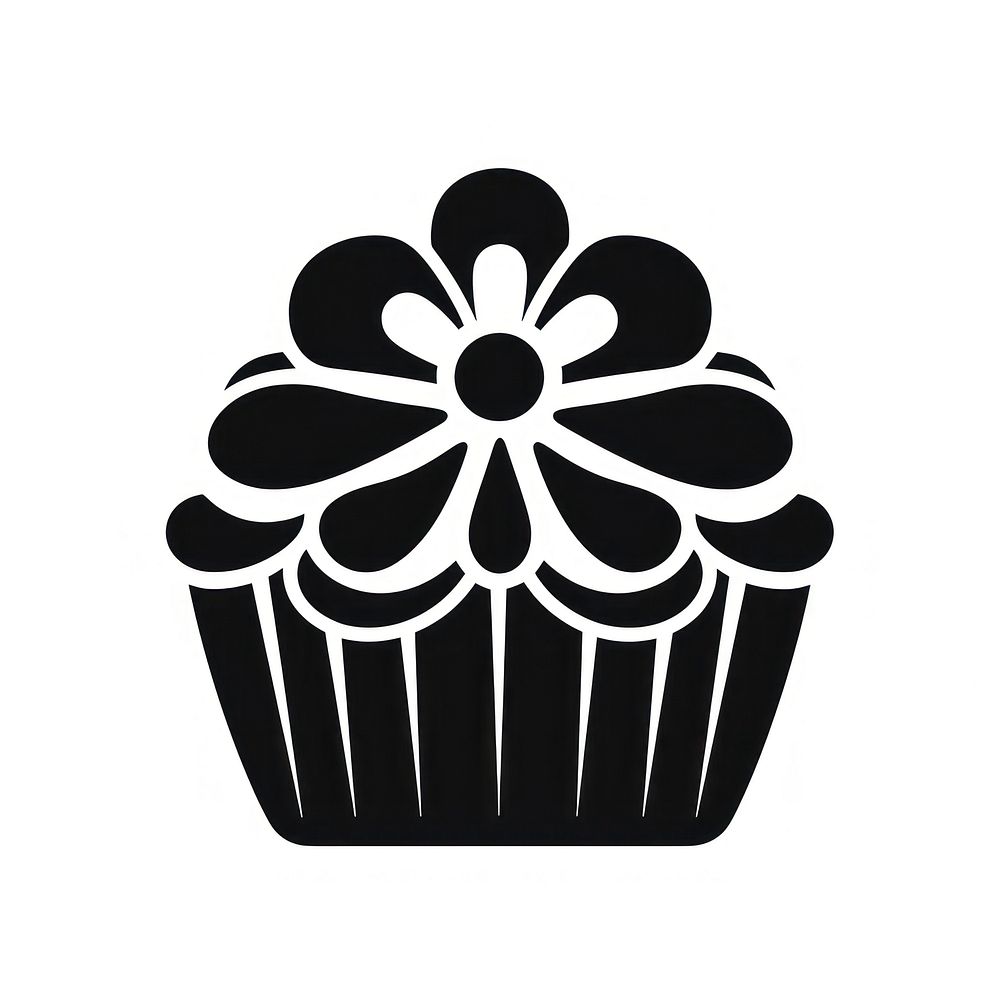 Cupcakelogo icon dessert black white.