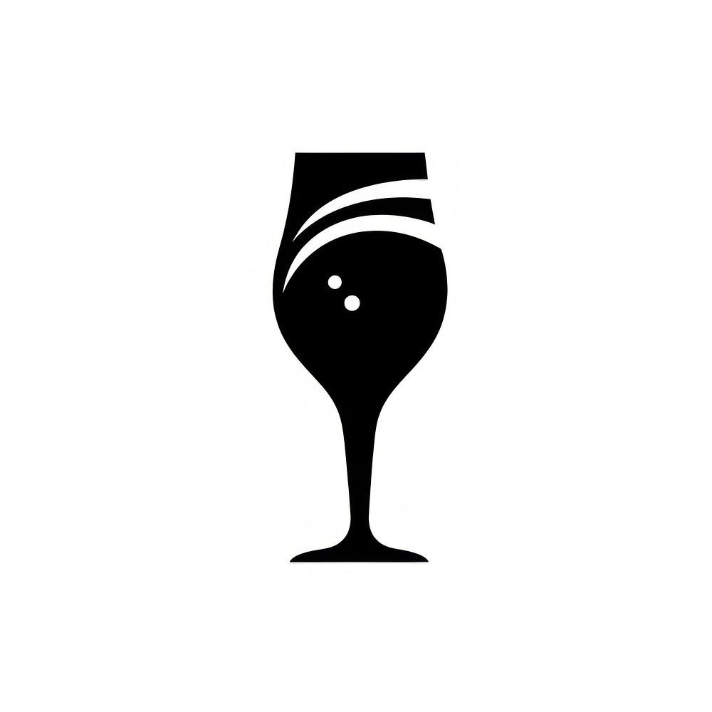 Champagne logo icon drink glass black.