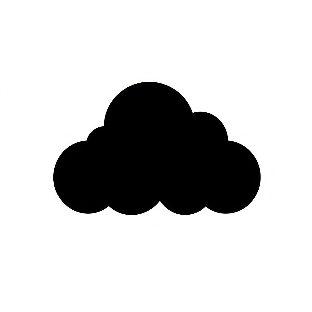 Cloud logo icon silhouette white black.