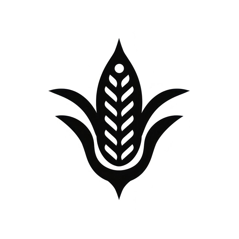 Corn logo icon black agriculture monochrome.