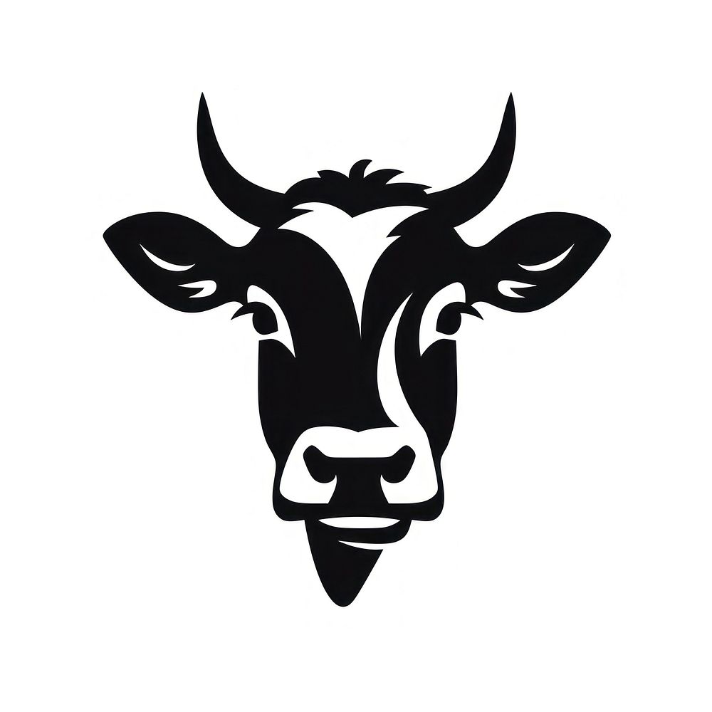 Cow logo icon livestock cattle mammal.