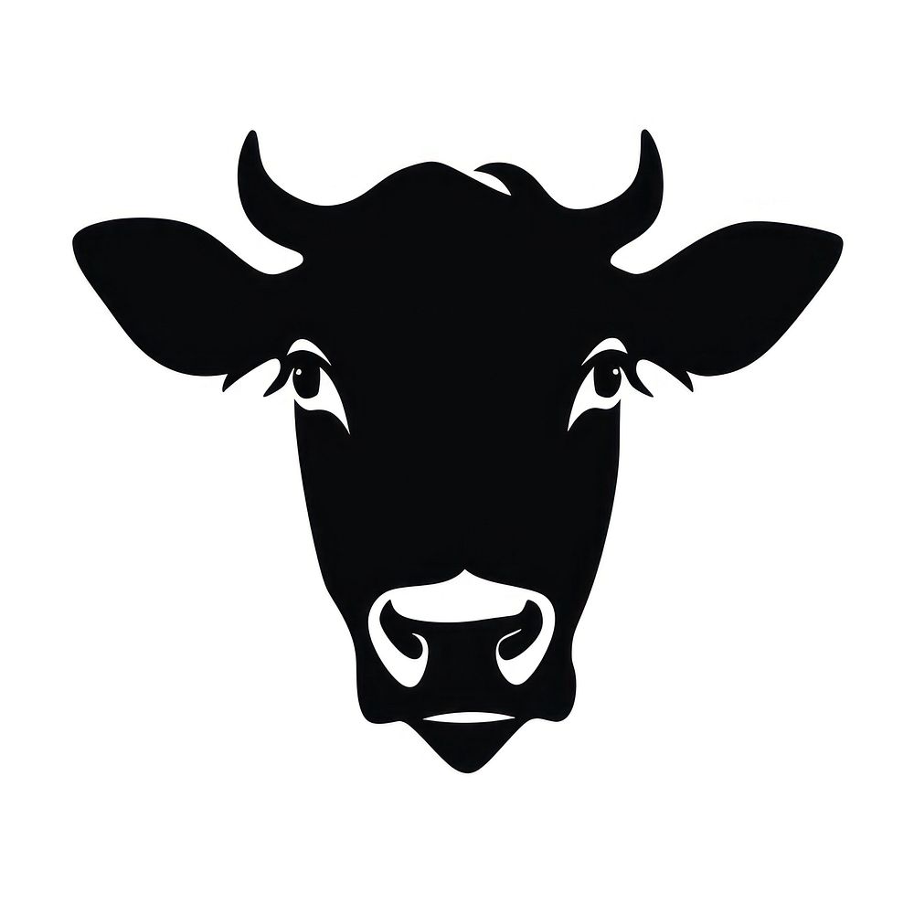 Cow logo icon silhouette livestock cattle.