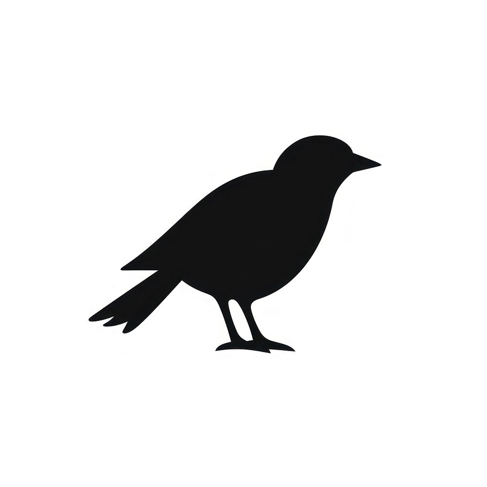 Crow logo icon silhouette blackbird animal.