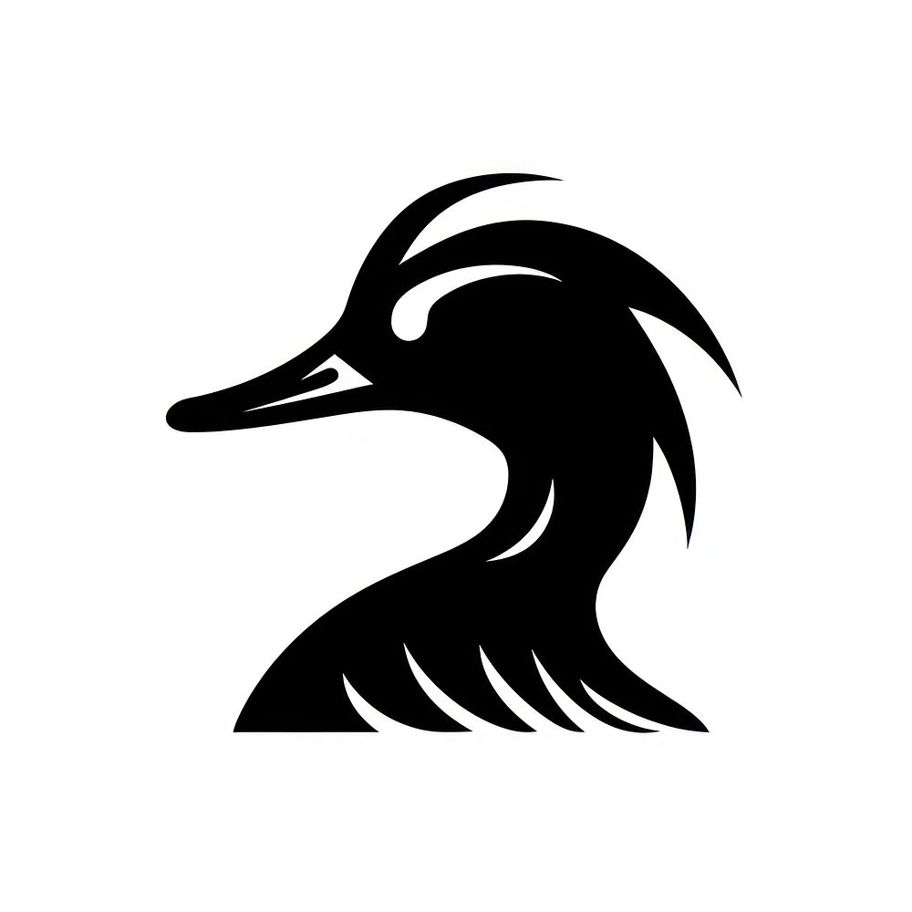 Duck logo icon silhouette animal black.