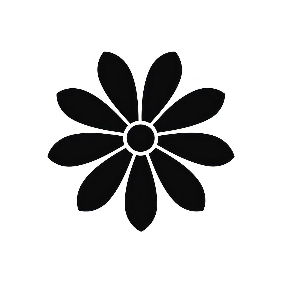 Daisy logo icon flower white black.