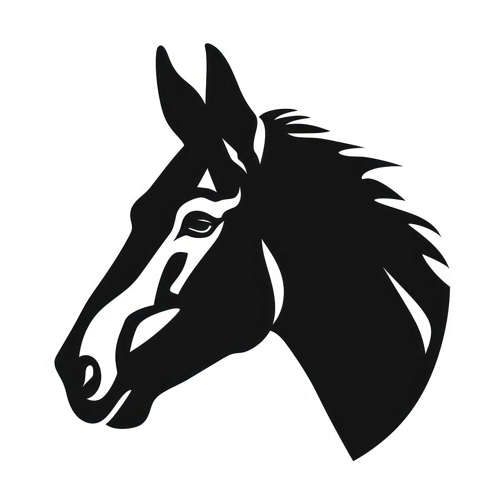 Donkey logo icon silhouette animal mammal.