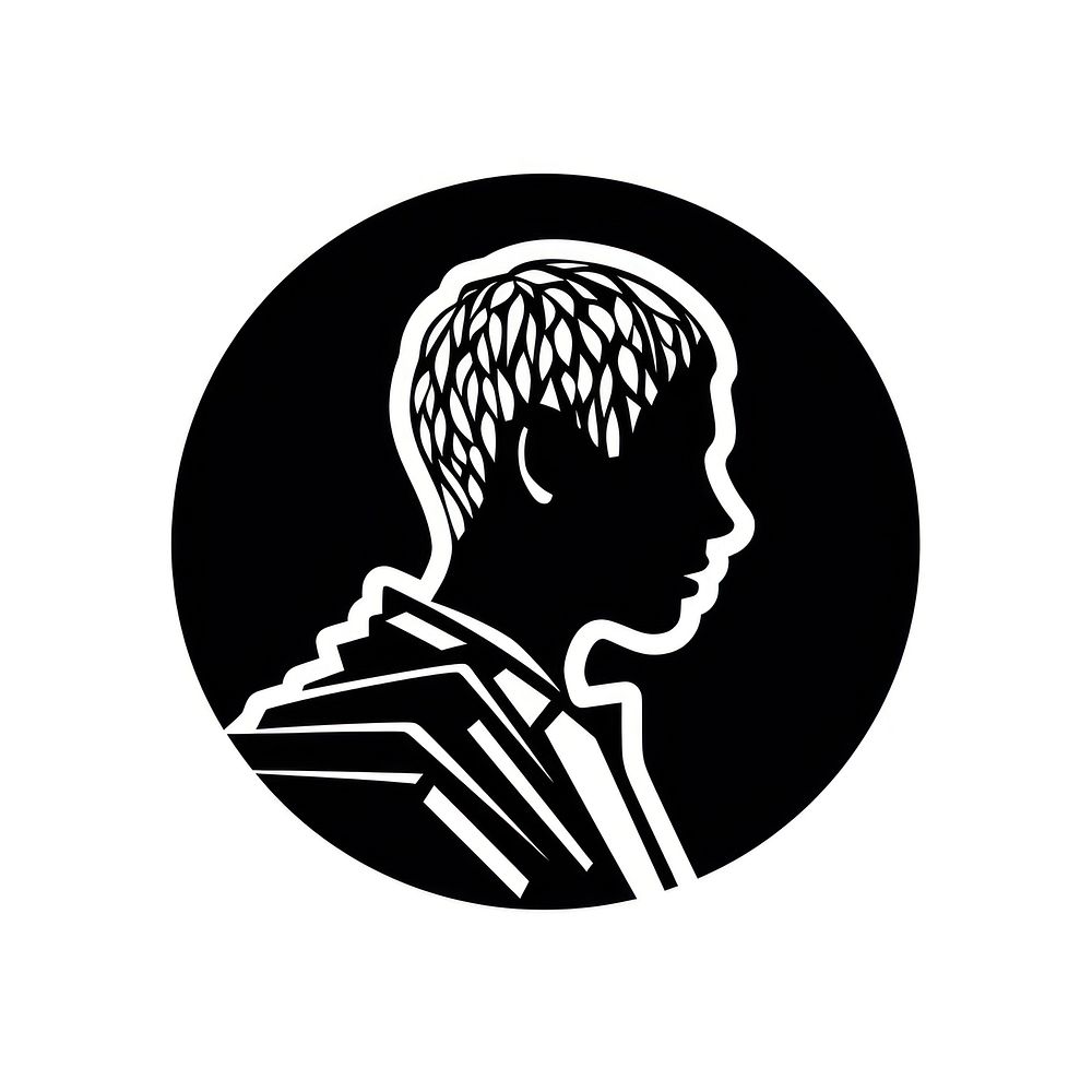 Education concept logo icon silhouette black monochrome.