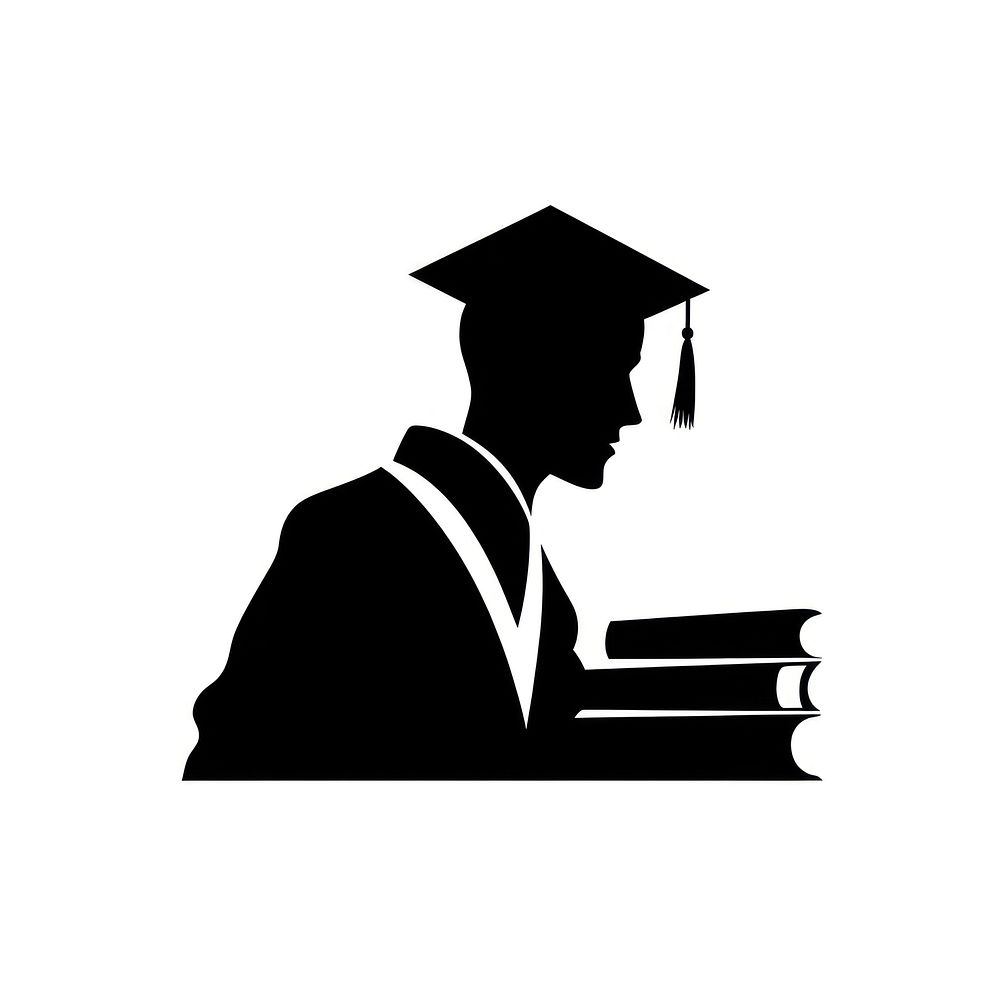 Education concept logo icon silhouette graduation adult.
