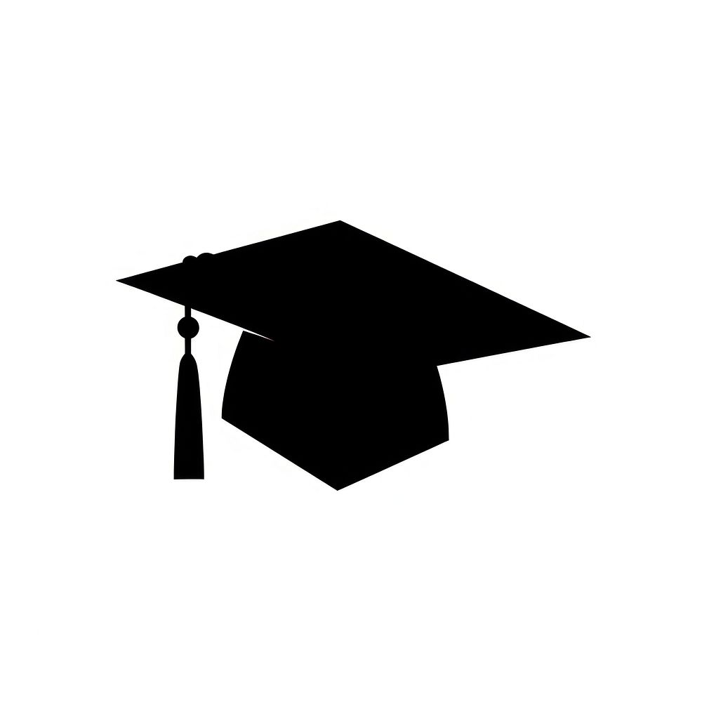 Education logo icon silhouette graduation black.