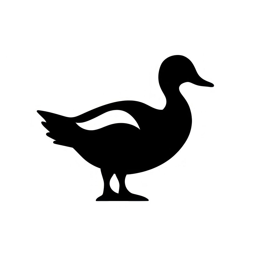 Full body duck logo icon silhouette animal black.