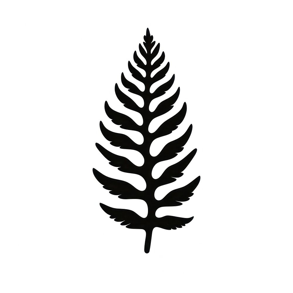 Fern logo icon silhouette plant leaf.