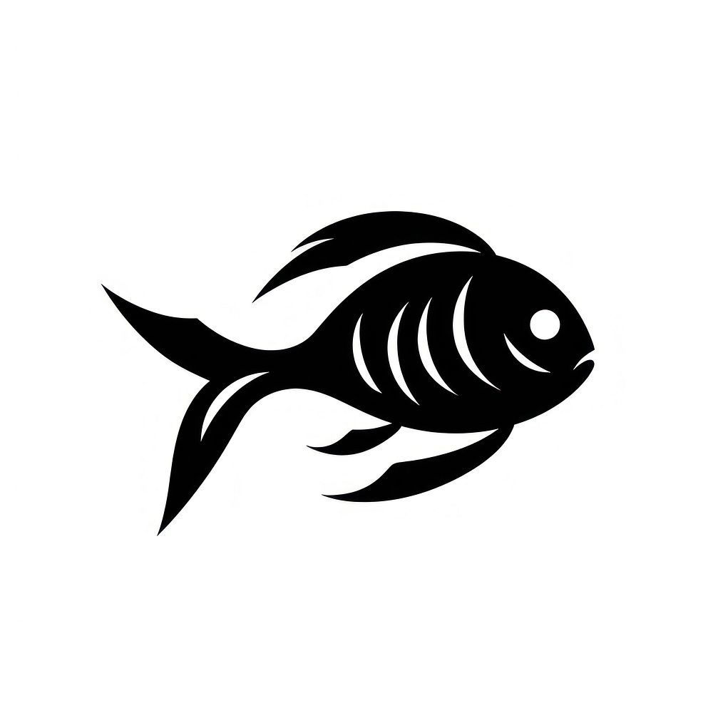 Fish logo icon silhouette animal black.