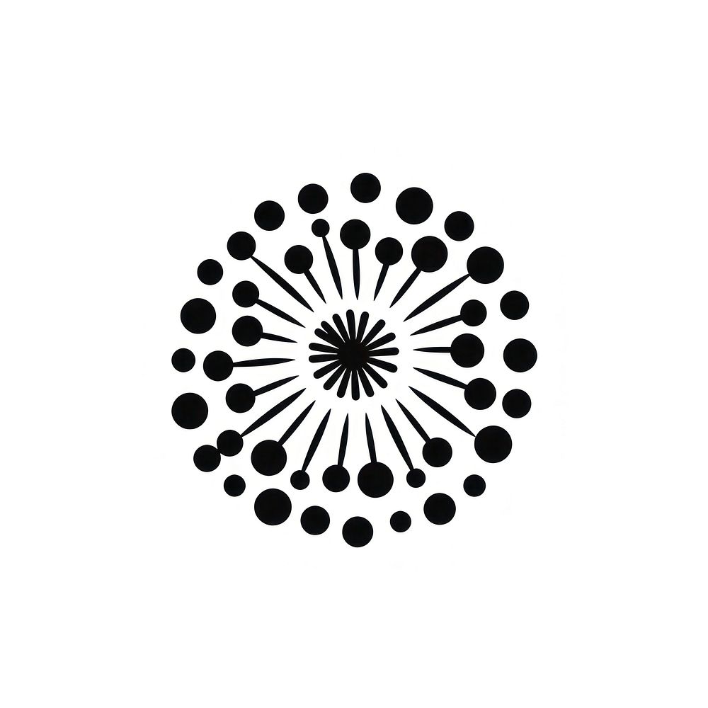 Firework logo icon pattern monochrome stencil.