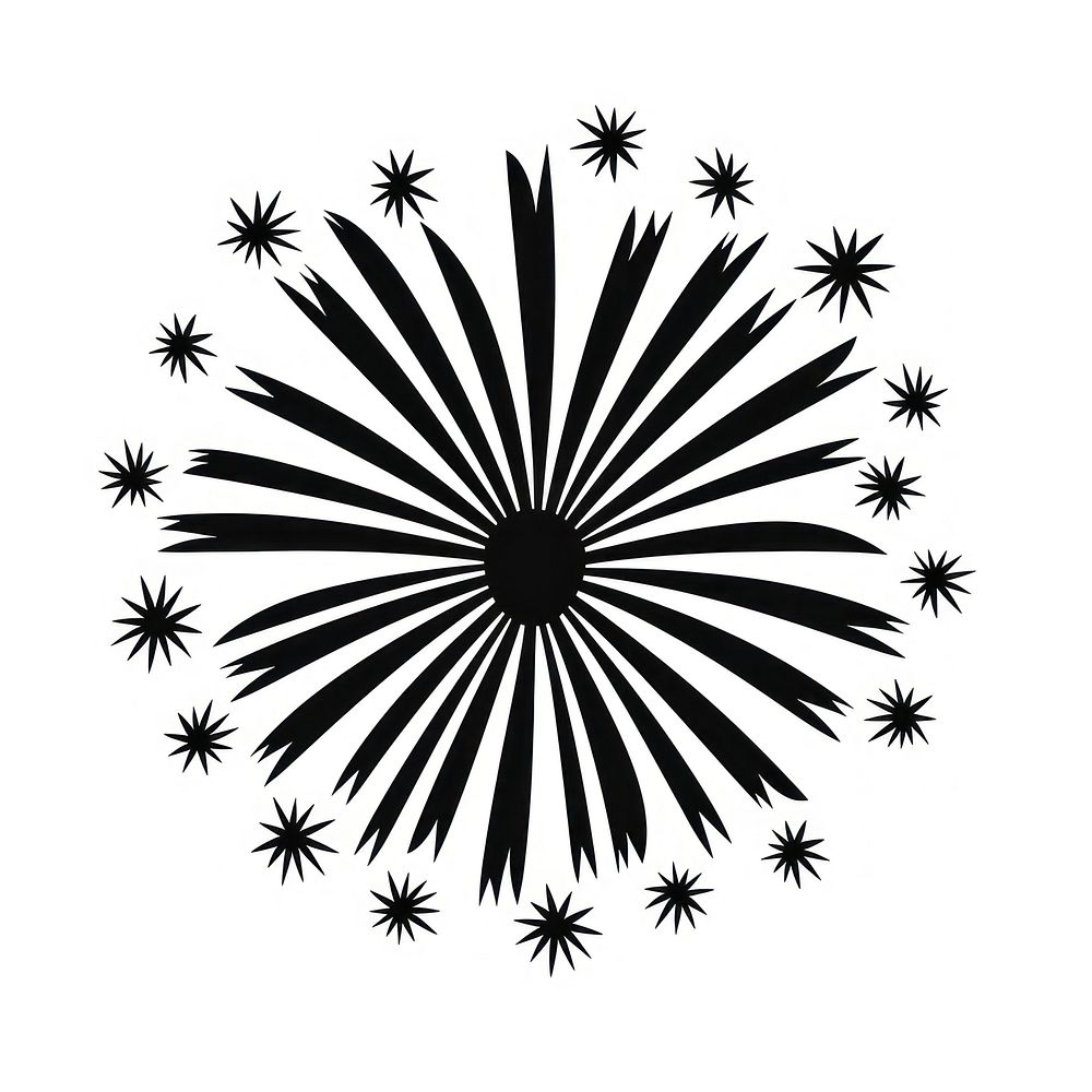 Fireworks logo icon pattern celebration monochrome.