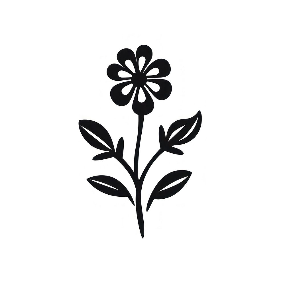 Flowers logo icon pattern plant white.