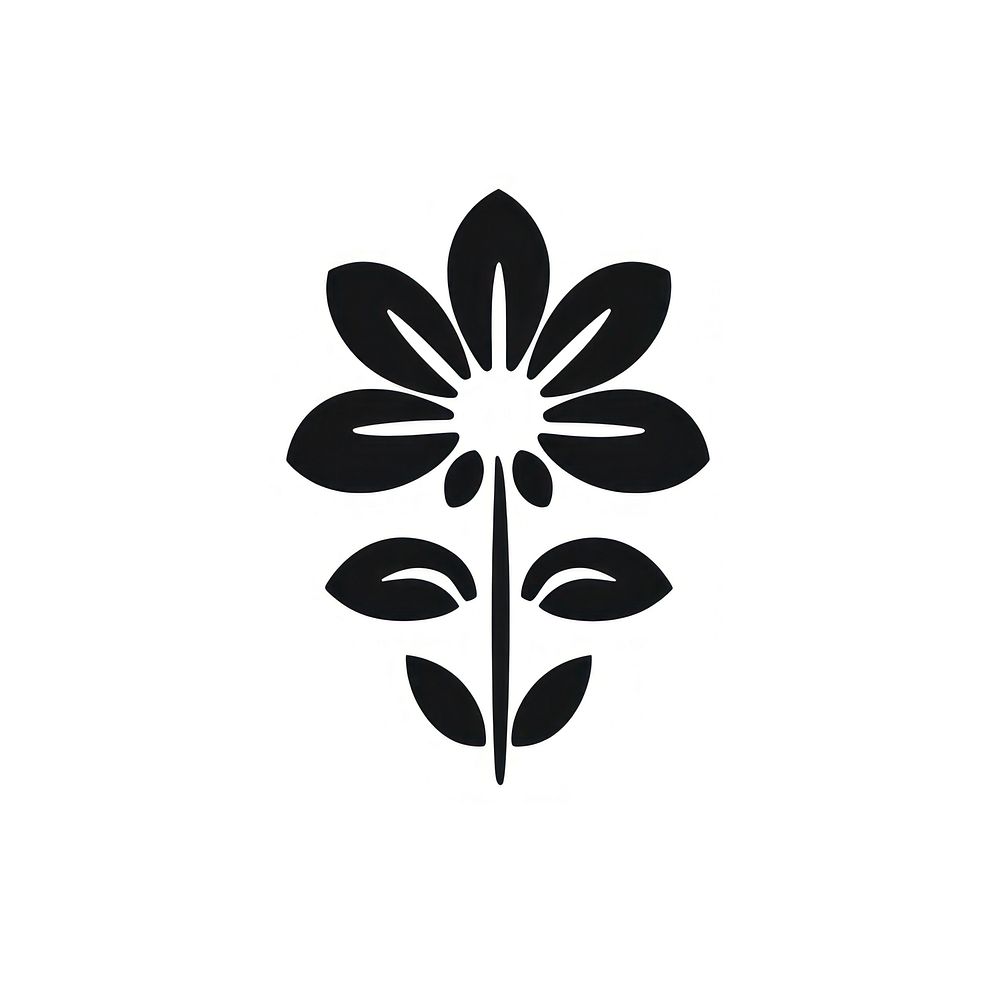 Flowers logo icon plant white black.
