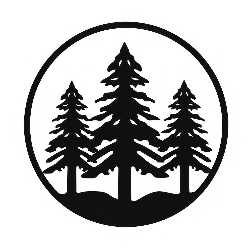 Forest logo icon silhouette symbol plant.