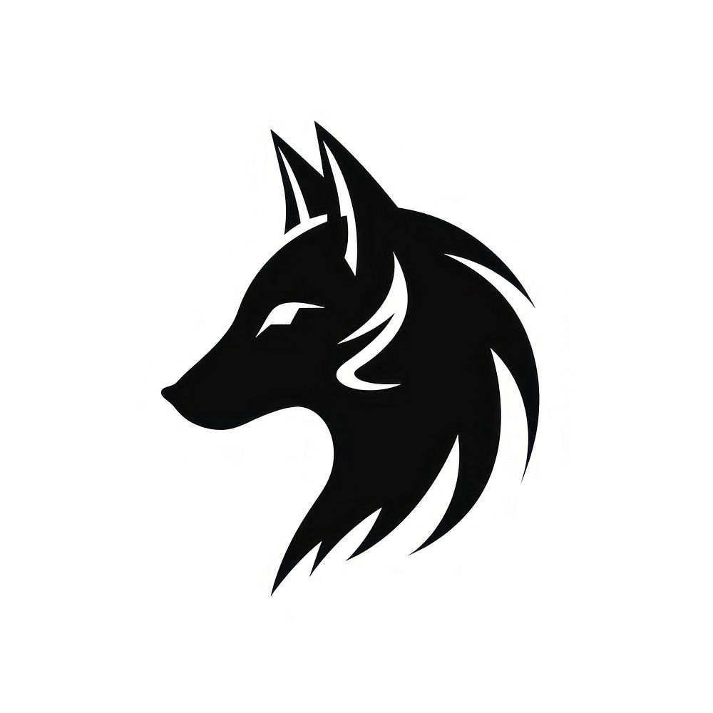 Fox silhouette icon logo animal black monochrome.
