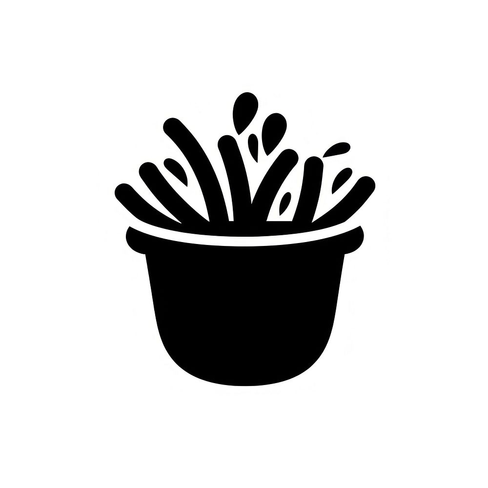 French fries logo icon silhouette black monochrome.
