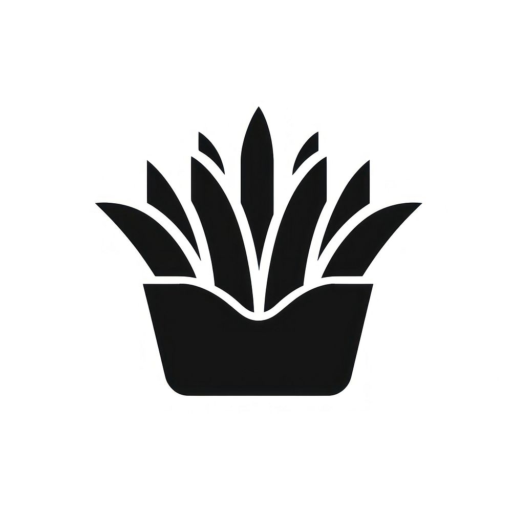 French fries logo icon black plant monochrome.
