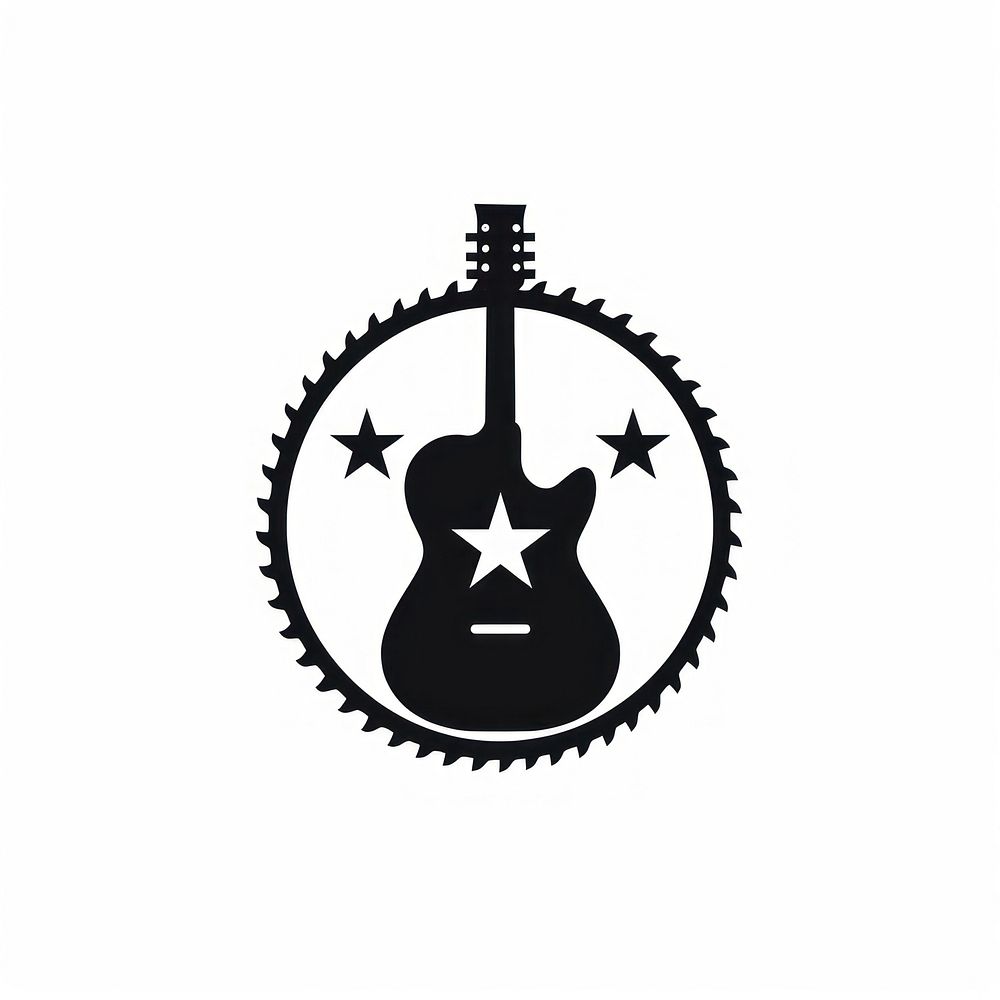 Guitar logo icon silhouette symbol creativity.