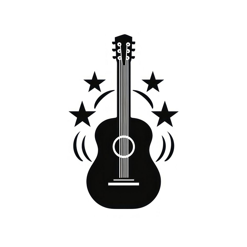 Guitar logo icon black creativity cartoon.