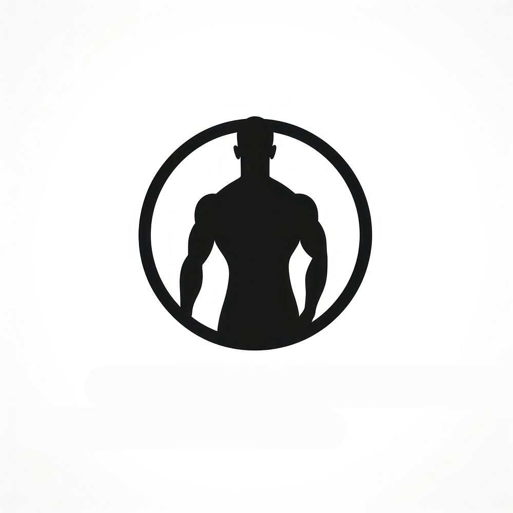 Gym logo icon silhouette back exercising.