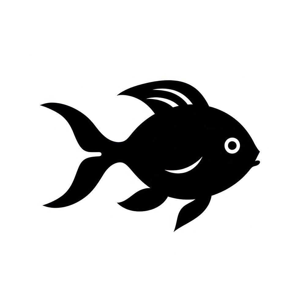 Goldfish logo icon silhouette animal black.
