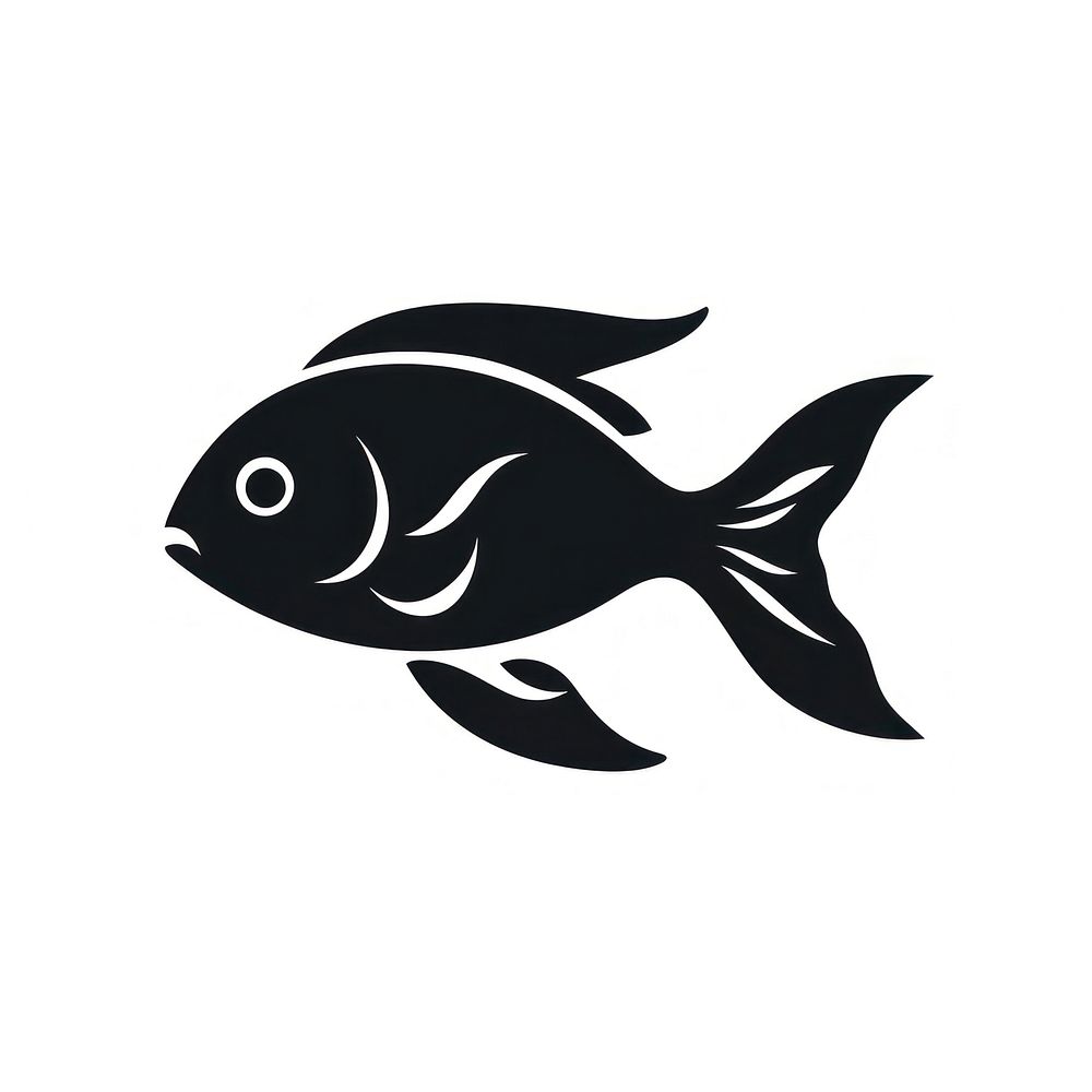 Goldfish logo icon silhouette animal black.