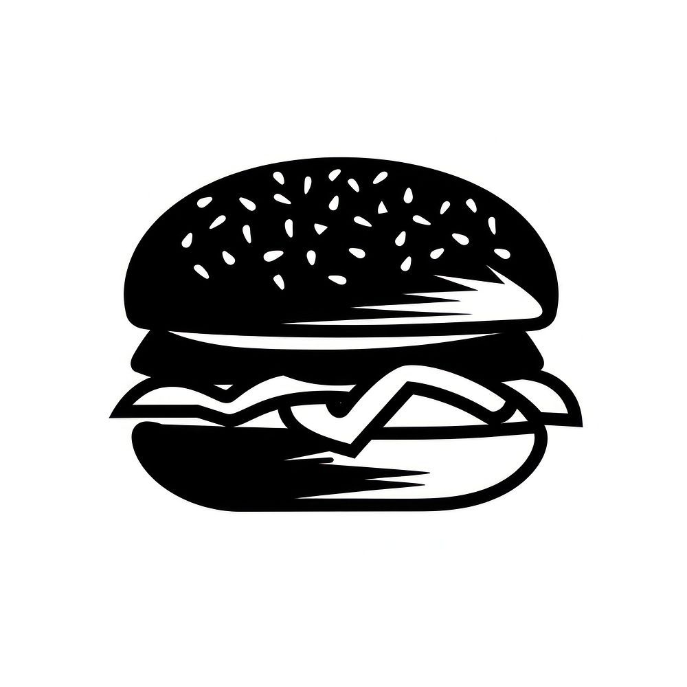 Hamburger logo icon black food monochrome.