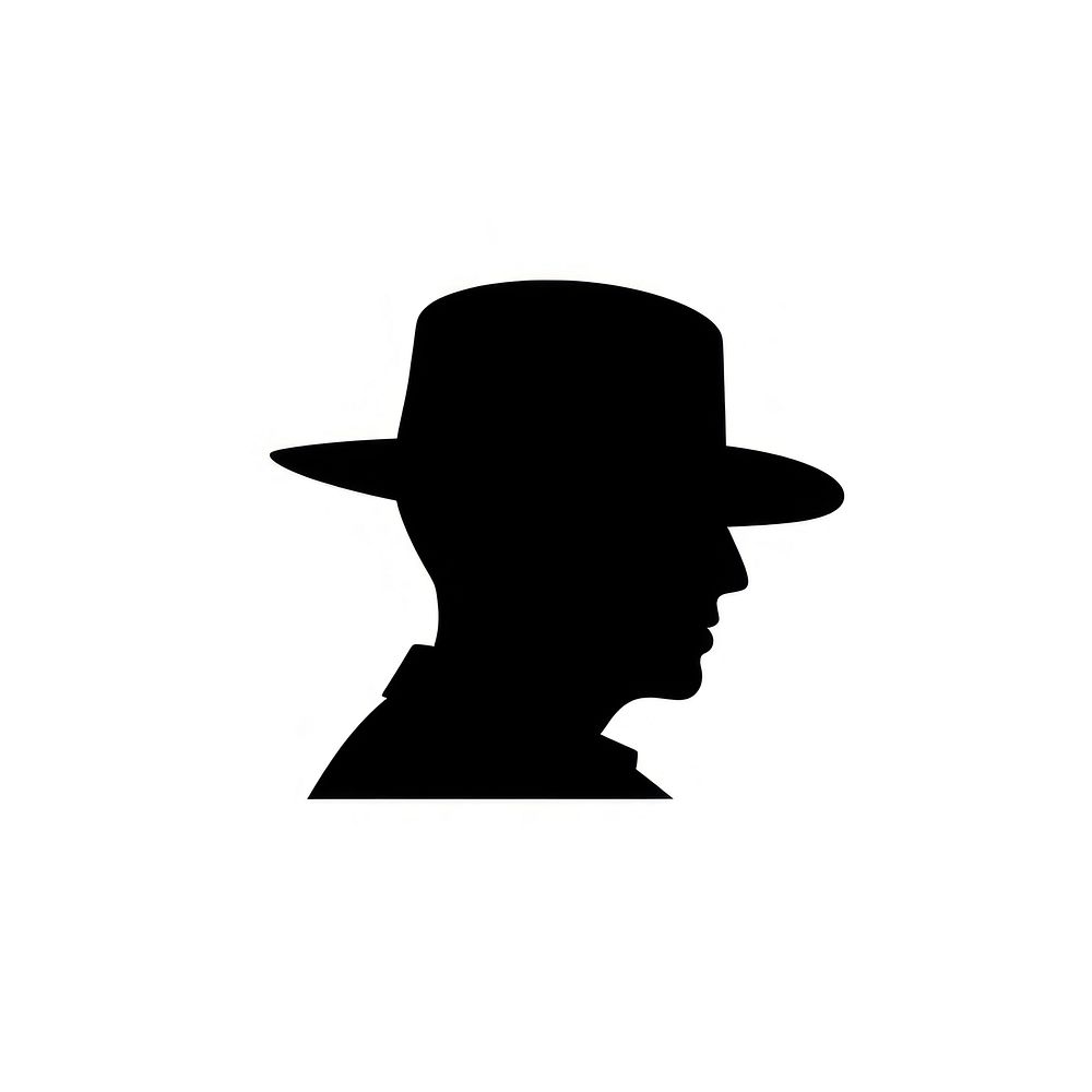 Hat logo icon silhouette shadow black.