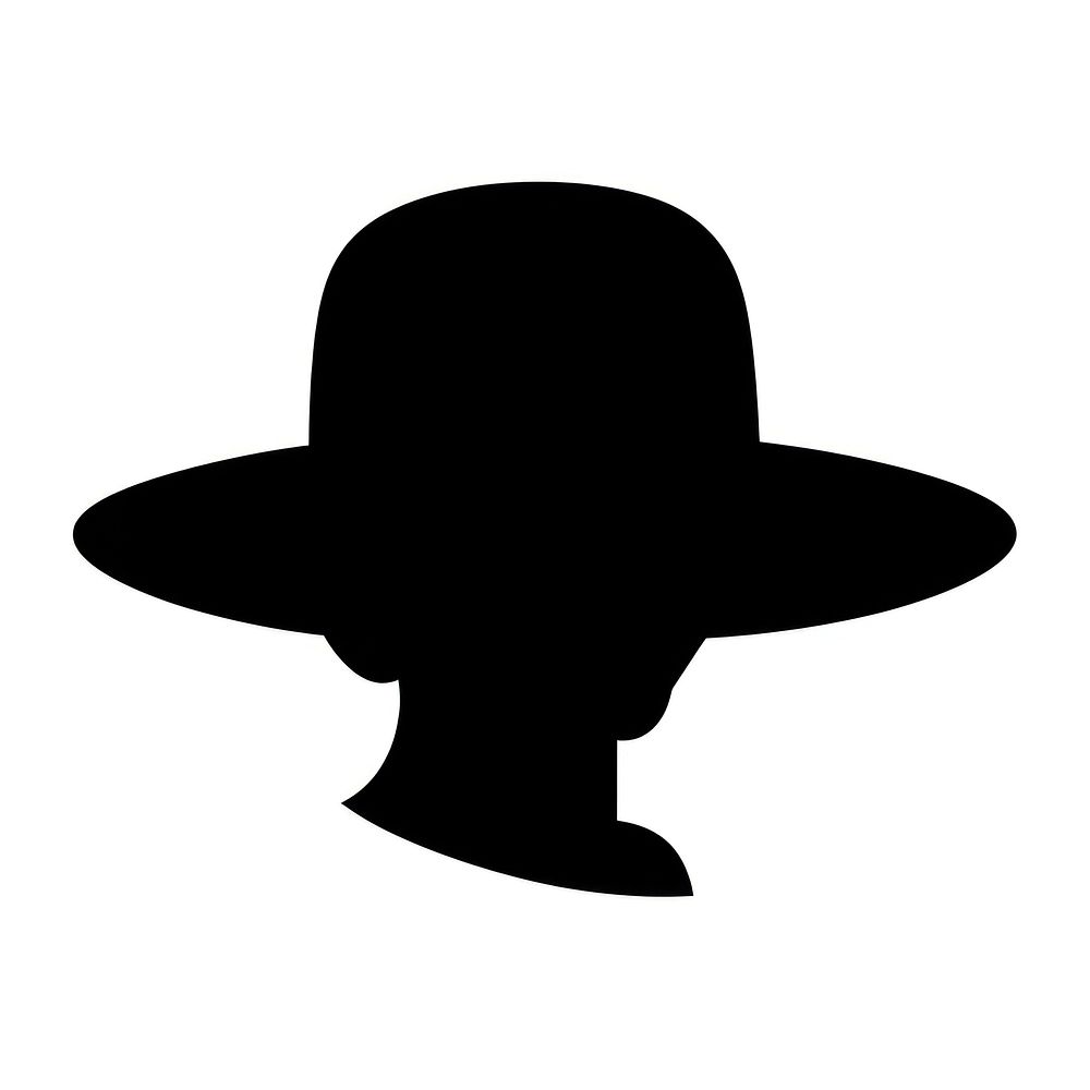 Hat logo icon silhouette black white background.