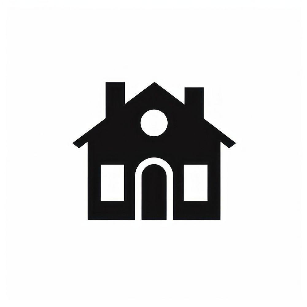 Home logo icon symbol black white.
