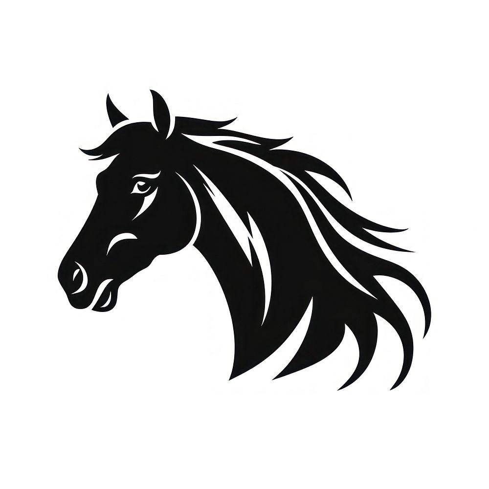 Horse logo icon animal mammal black.
