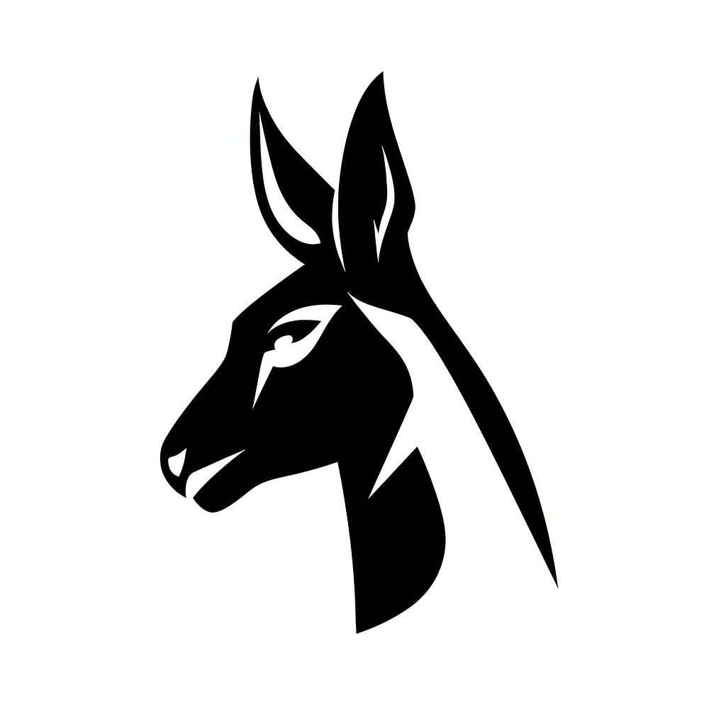 Kangaroo logo icon silhouette animal black.