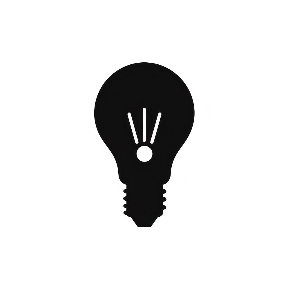 Light bulb logo icon lightbulb black white background.