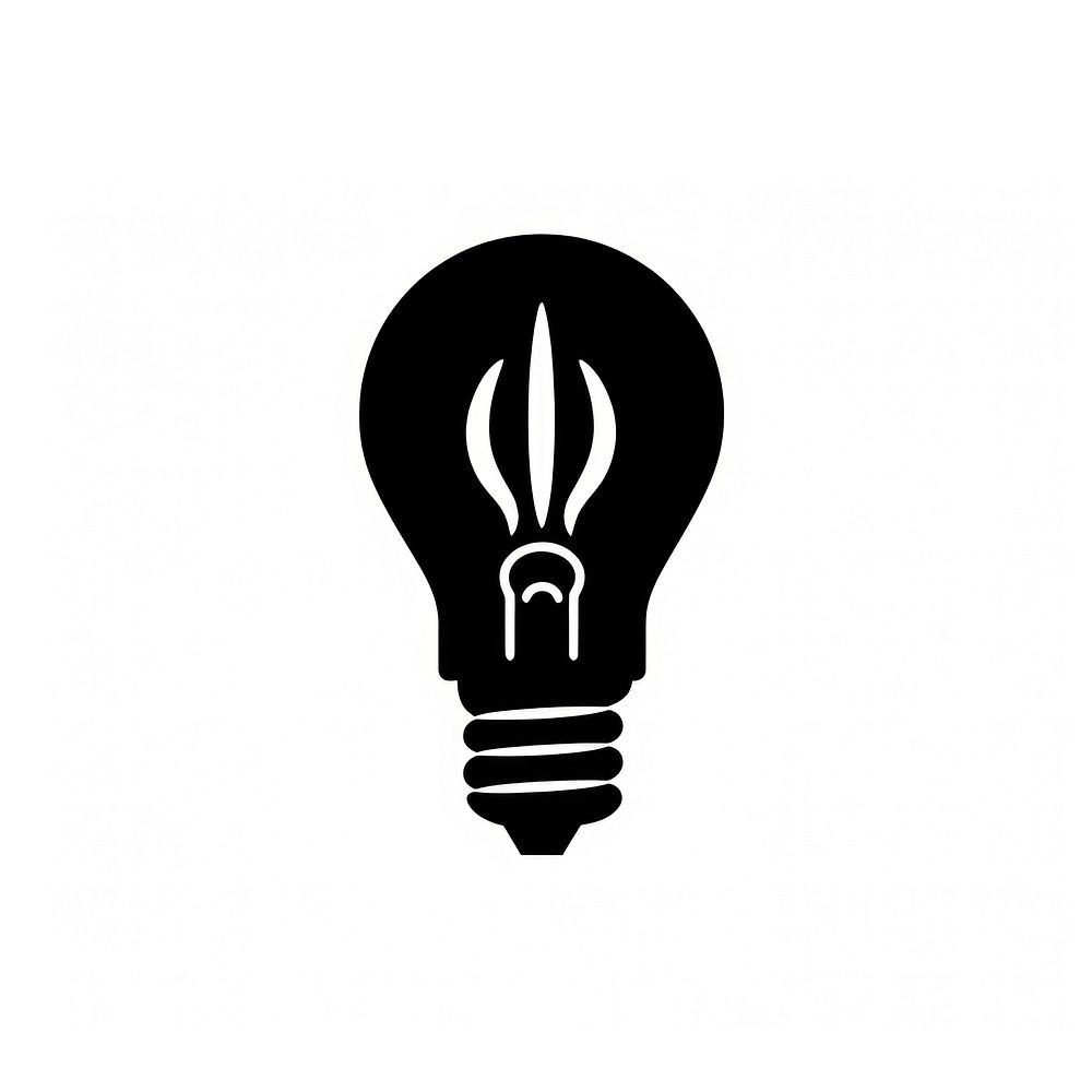 Light bulb logo icon lightbulb black white background.