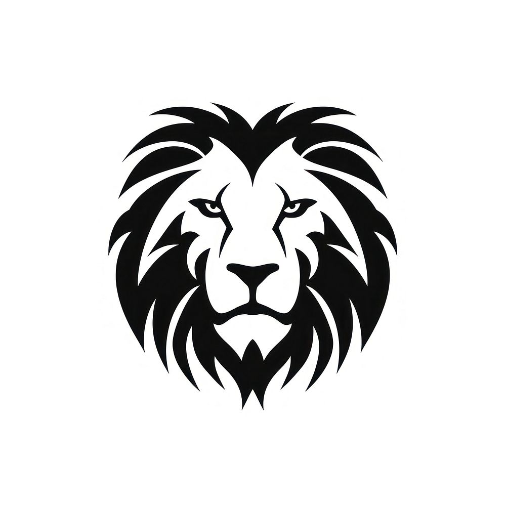 Lion logo icon white black creativity.
