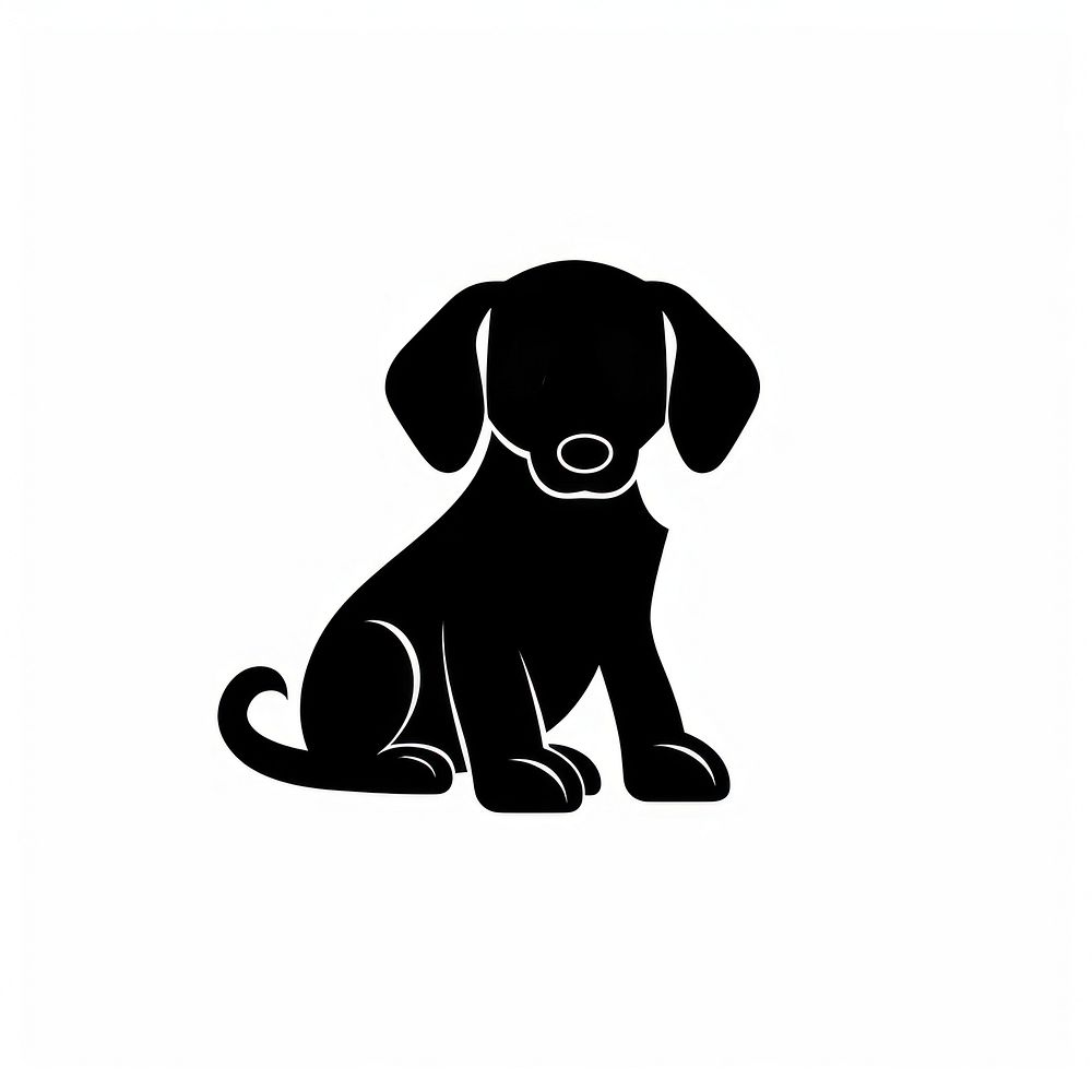 Puppy logo icon silhouette animal mammal.