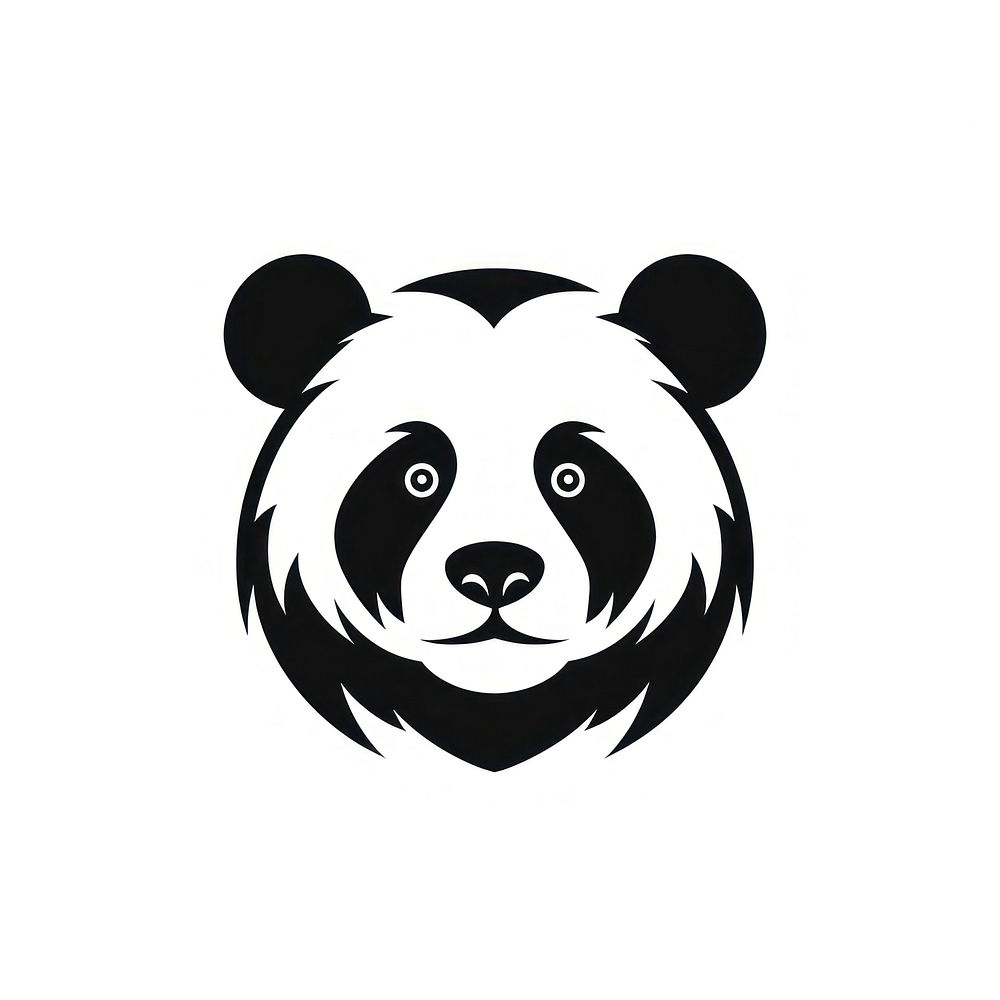 Panda animals logo icon nature white white background.