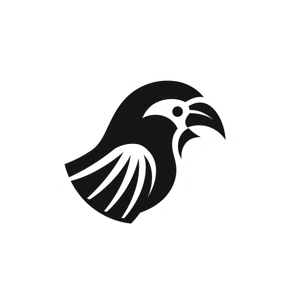 Parrot logo icon animal symbol black.