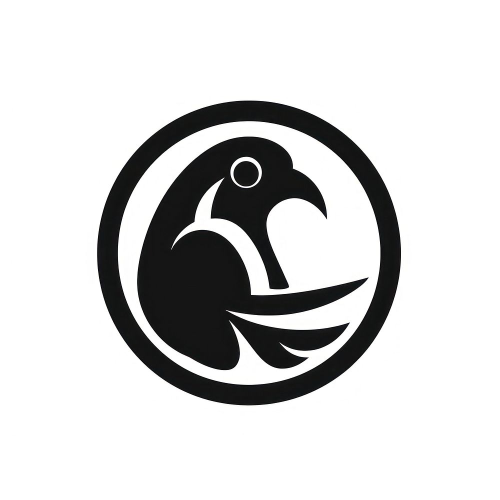 Parrot logo icon black monochrome trademark.