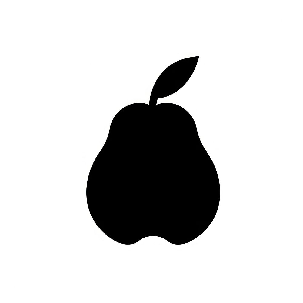 Pear logo icon silhouette fruit black.