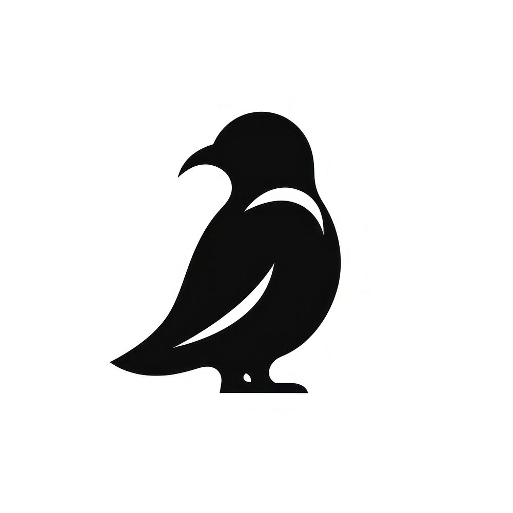 Penguin logo icon silhouette animal black.