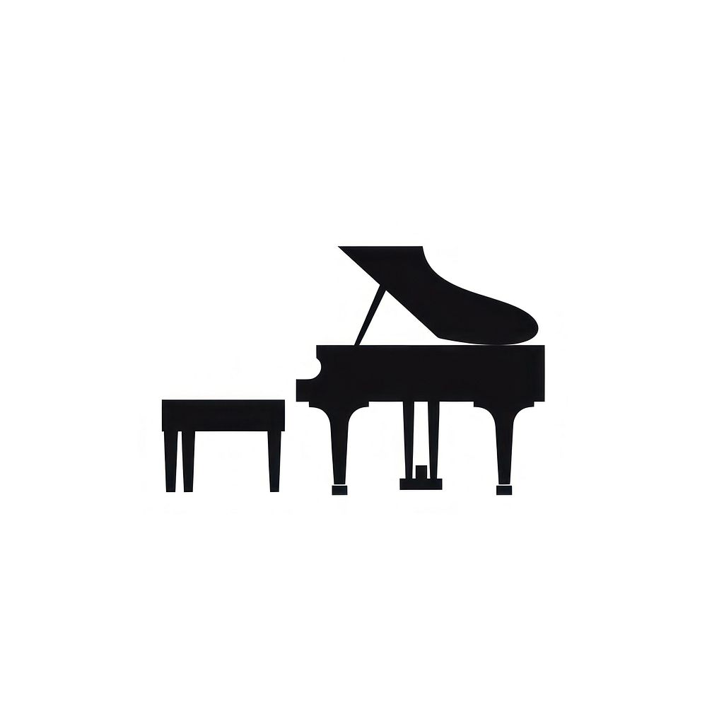 Piano logo icon keyboard black harpsichord.