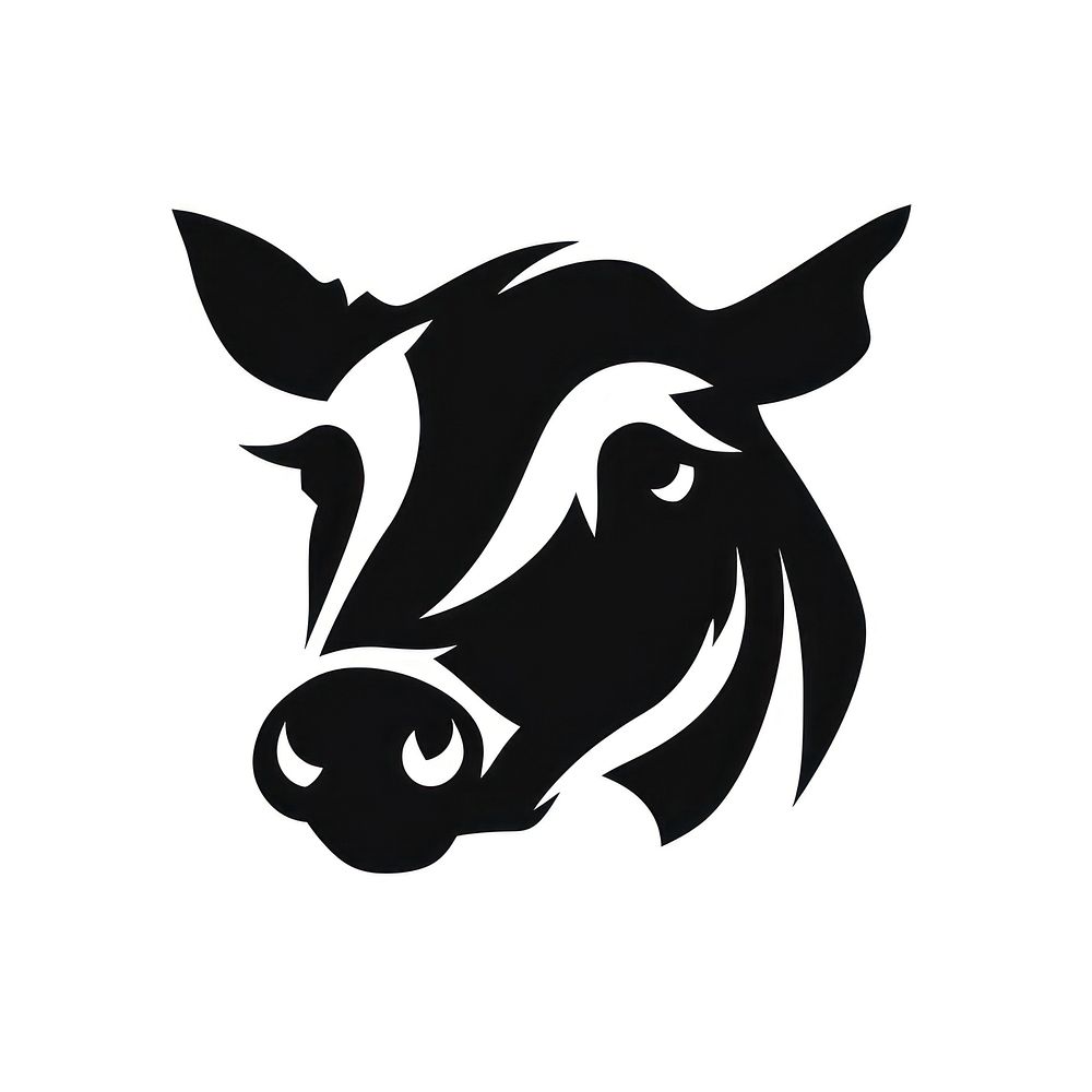 Pig animals logo icon black livestock moustache.