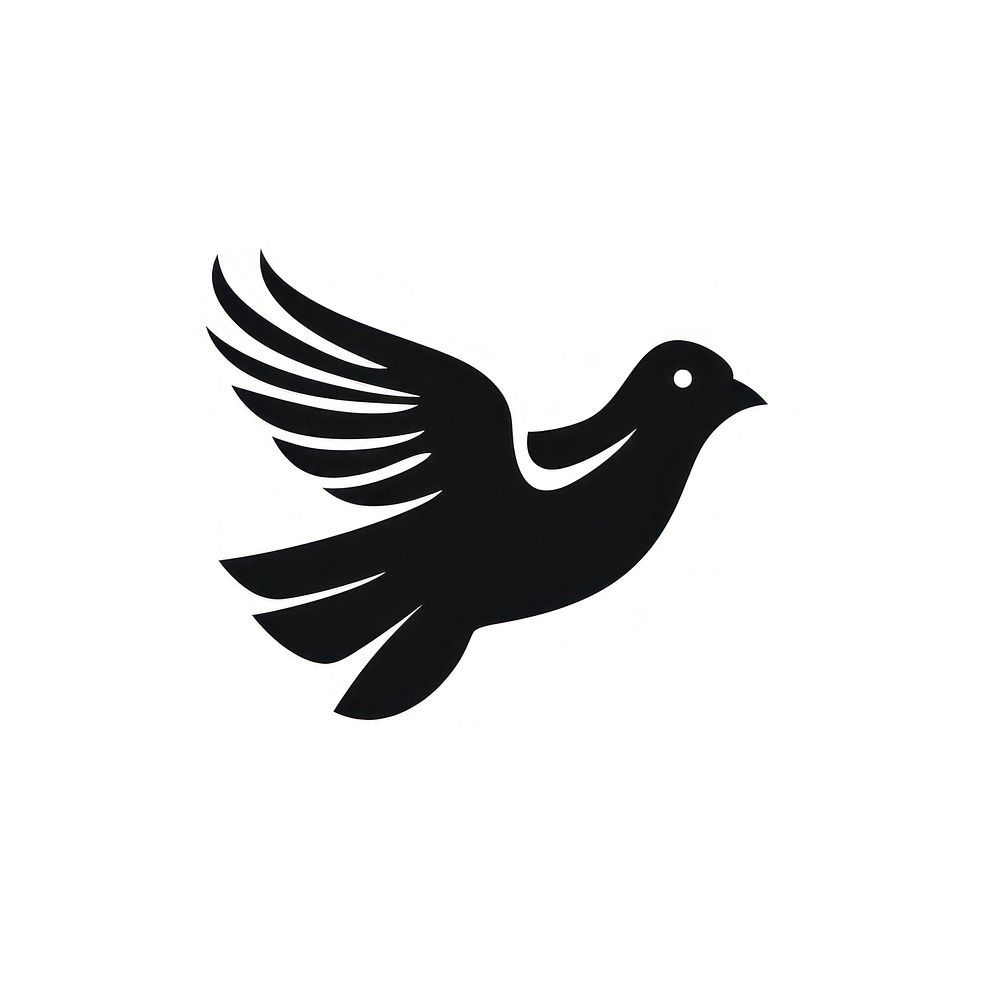 Pigeon logo icon silhouette animal symbol.