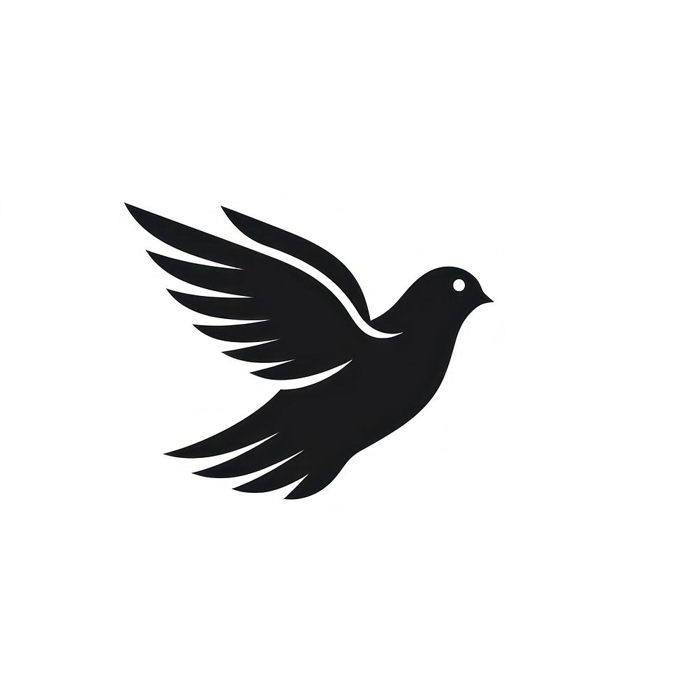 Pigeon logo icon silhouette animal black.
