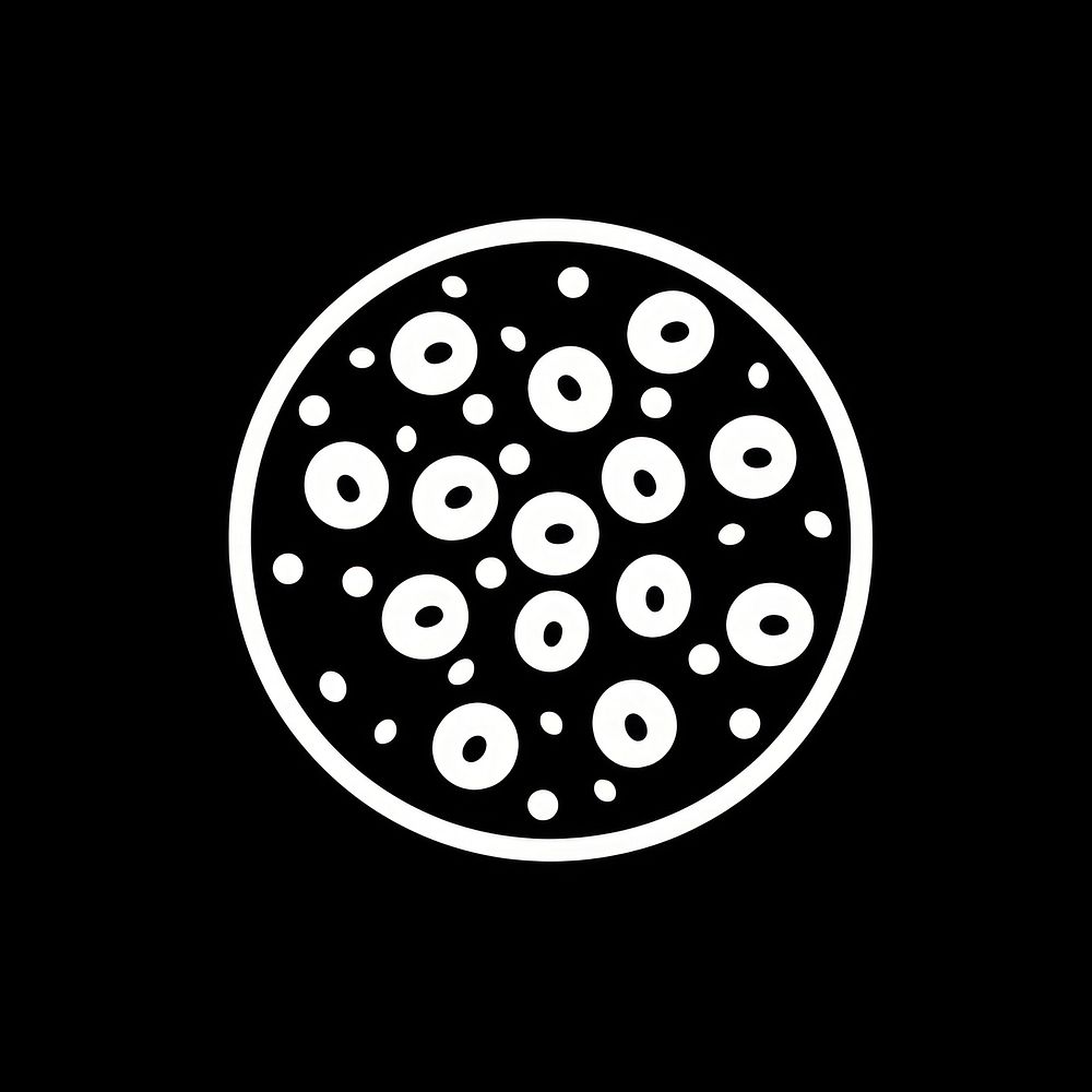 Pizza logo icon black moon monochrome.